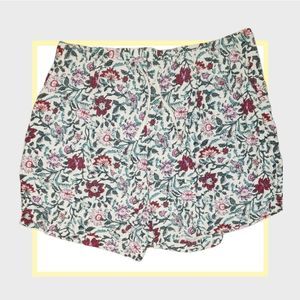 J.Jill high rise pull on floral print shorts size Large